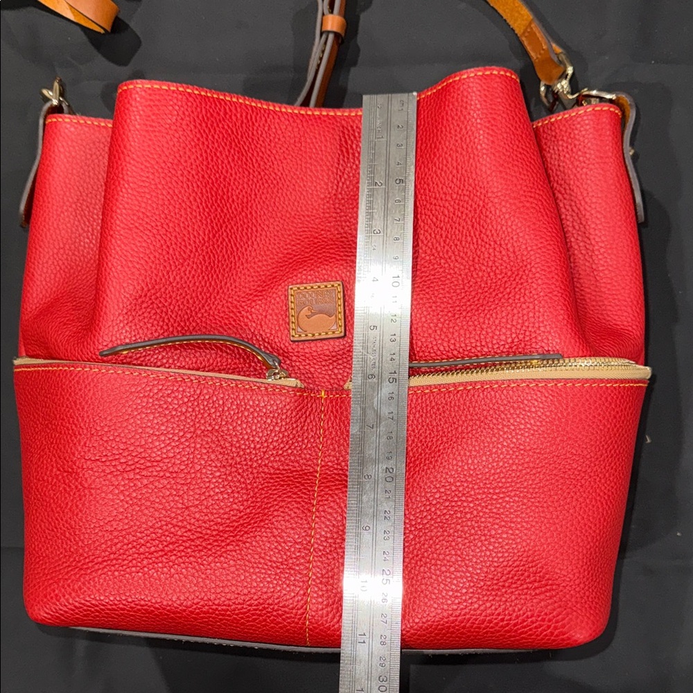 Dooney & Bourke Red Pebbled Leather Dawson Shoulder Bag - Picture 3 of 12